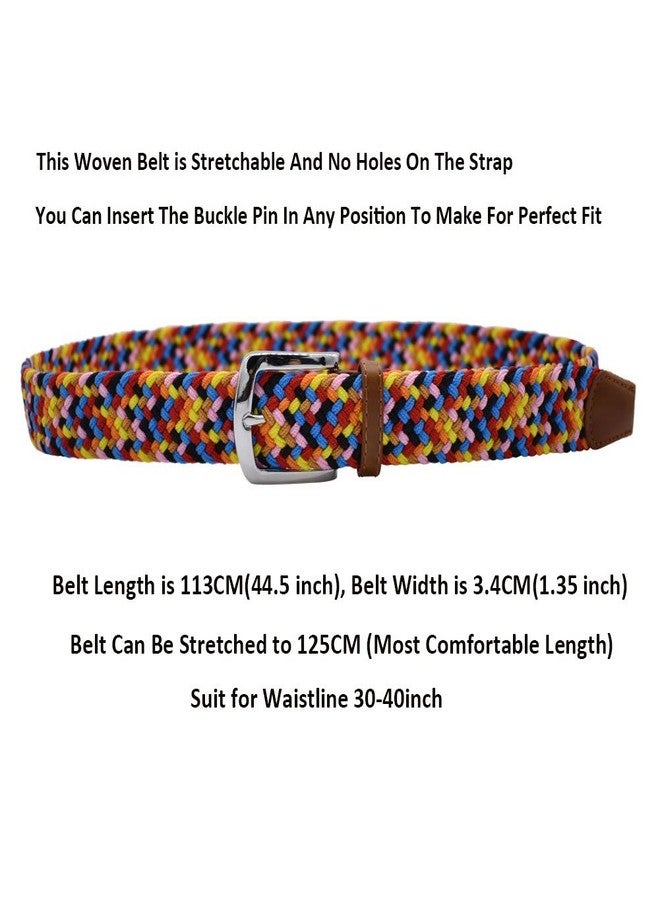 VONSELY Stretch Belt, Elastic Belts Braided Fabric Belt Colorful Woven Belts for Men and Women,Candy Color - Image 4